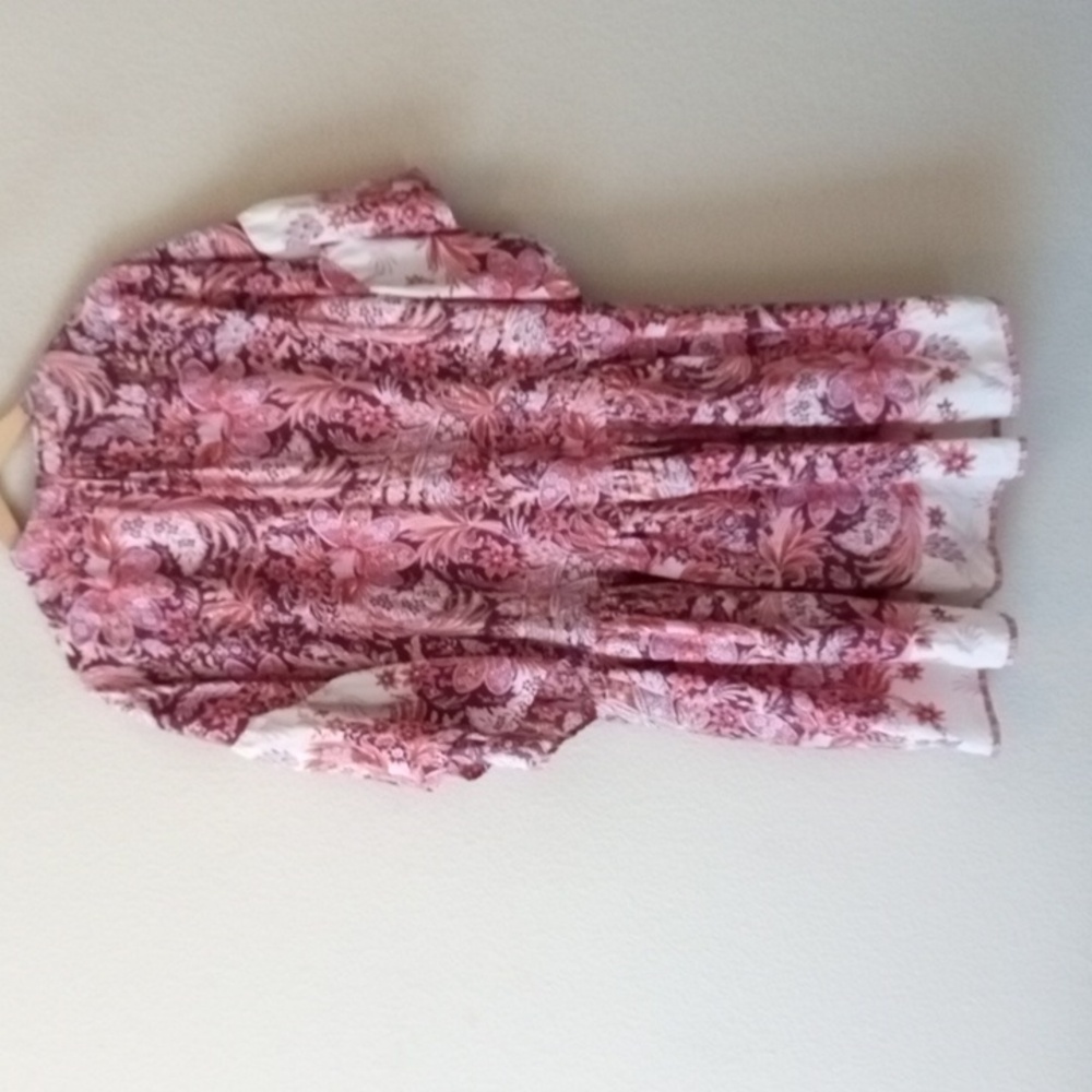 Floral Pink Print Short Dress with Belt - Picture 5 of 8